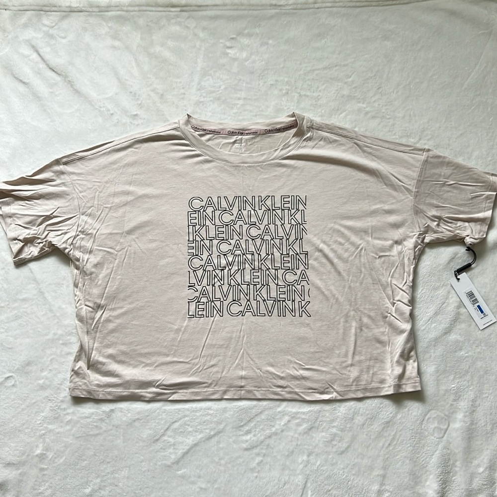 Calvin Klein Performance Crop Top | Workout wear | XL | Tan | Brand New